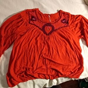 Free People top Size small S embroidered net detail